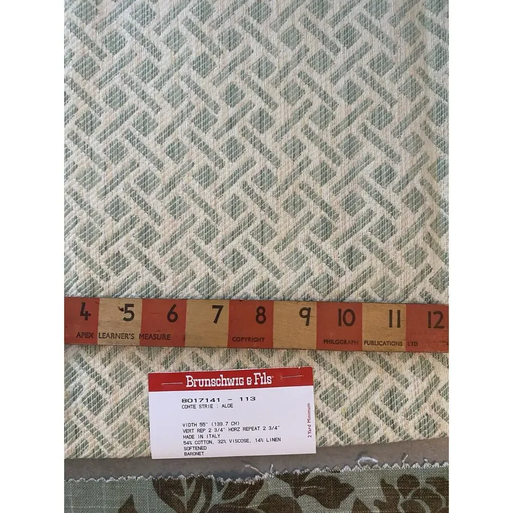 Robert Allen Belle Crest, Brunschwig Fils Comte Strie Linen Blend Fabric Samples